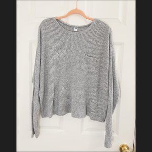 Crop Waffle Knit Long Sleeve